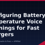 Configuring Battery Temperature Voice Warnings for Fast Chargers