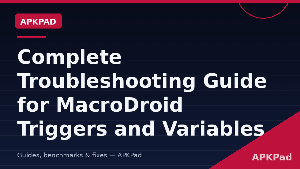 Flowchart diagram for troubleshooting MacroDroid triggers, branching from the System Log into trigger, action, constraint, battery, and loop faults