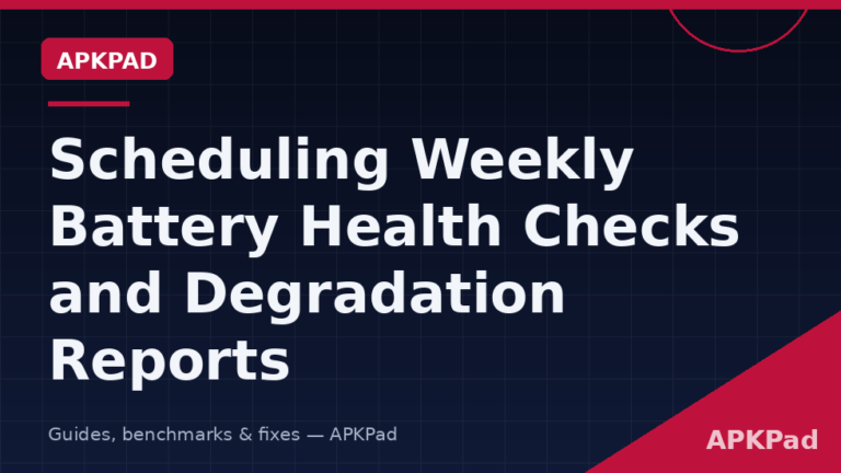 Scheduling Weekly Battery Health Checks and Degradation Reports